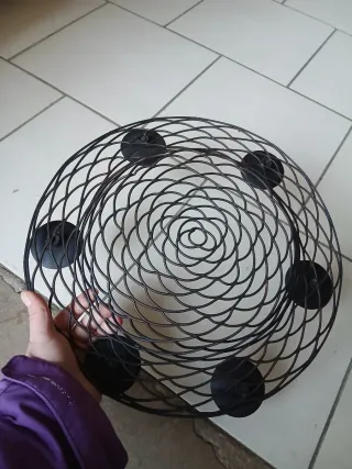 Portacandele in metallo nero centro tavola