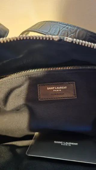 Bolsa de Viaje Saint Laurent Negra Piel Cocodrilo