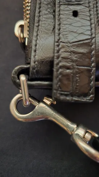 Bolsa de Viaje Saint Laurent Negra Piel Cocodrilo