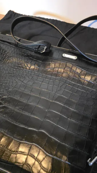 Bolsa de Viaje Saint Laurent Negra Piel Cocodrilo