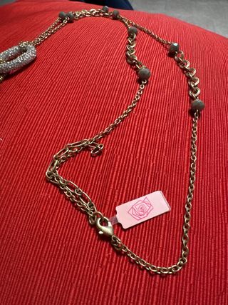 Nuova collana color  oro e argento con pendente