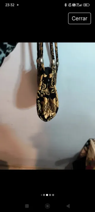 Bolso de fiesta negro y dorado brocado · Elegante
