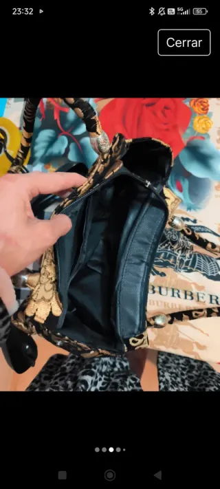 Bolso de fiesta negro y dorado brocado · Elegante