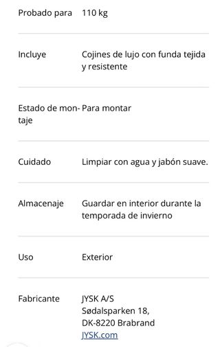 Silla colgante JYSK BORK natural