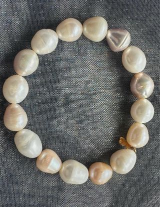Pulsera Tous Perlas Barrocas Oso Oro