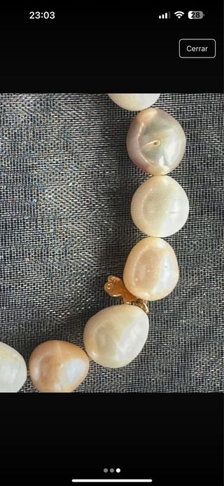 Pulsera Tous Perlas Barrocas Oso Oro