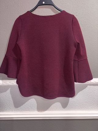 Jersey Zara Burdeos Manga Campana