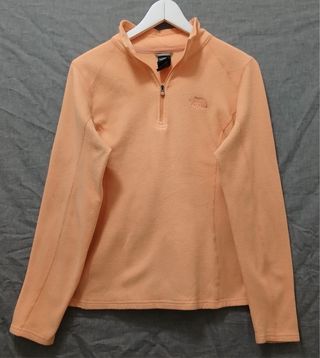 the north face pile zip woman size M apricot
