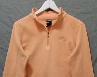 the north face pile zip woman size M apricot