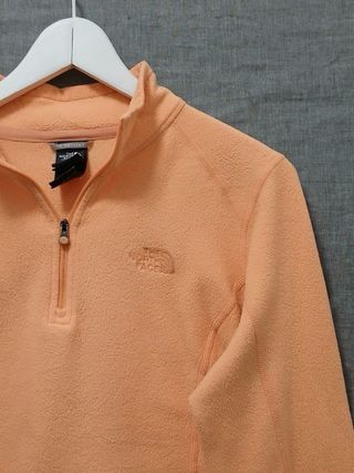 the north face pile zip woman size M apricot