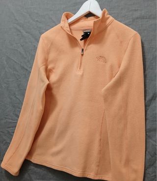 the north face pile zip woman size M apricot
