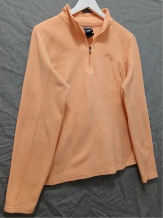 the north face pile zip woman size M apricot