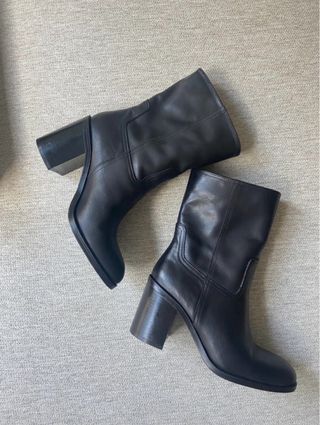 Botines Zara Piel Negros Talla 37