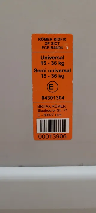 Silla de coche Romer KID FIX XP SICT Isofix Black