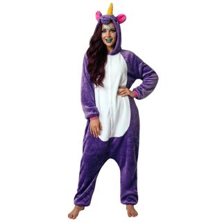 Pijama Unicornio Adulto Morado Talla Única S/M