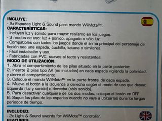 Para Wii 2 Espadas con Luz y Sonido Nuevas.