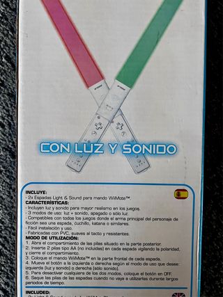Para Wii 2 Espadas con Luz y Sonido Nuevas.