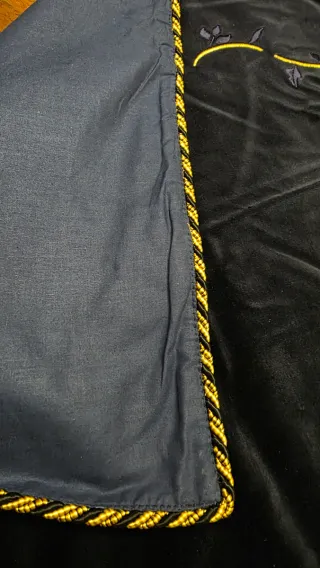 Copritavolo velluto pregiato blu e oro