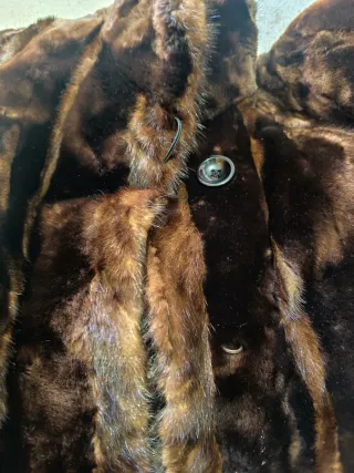 Abrigo de piel natural marrón