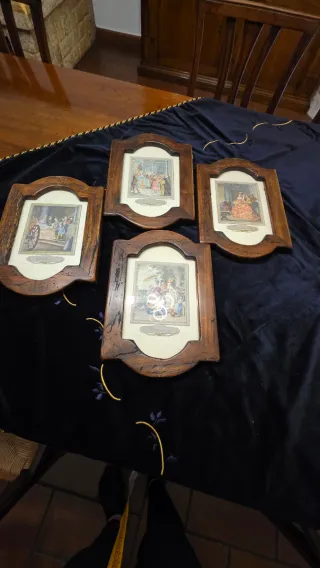 Set 4 Quadretti Arte Povera Vintage