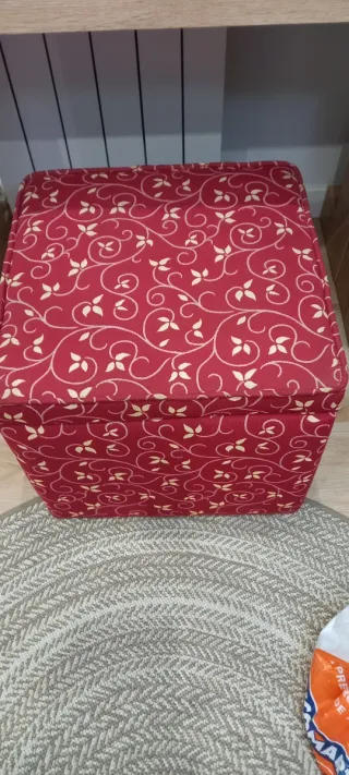 Puff cuadrado tela estampado floral