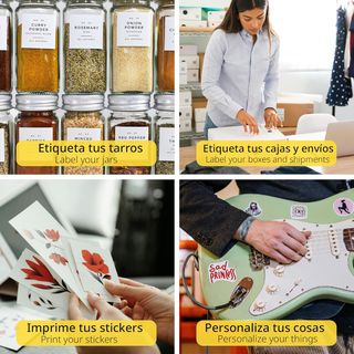 OFITURIA - Etiqueta Adhesiva Blanca (A4) Papel de