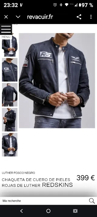 Chaqueta de cuero estilo motero