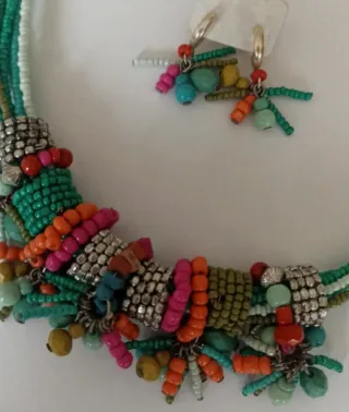 Conjunto Étnico Collar y Pendientes