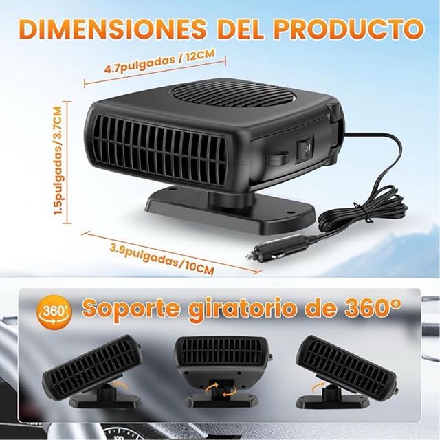 Ventilador Coche 12V Negro SIN ESTRENAR