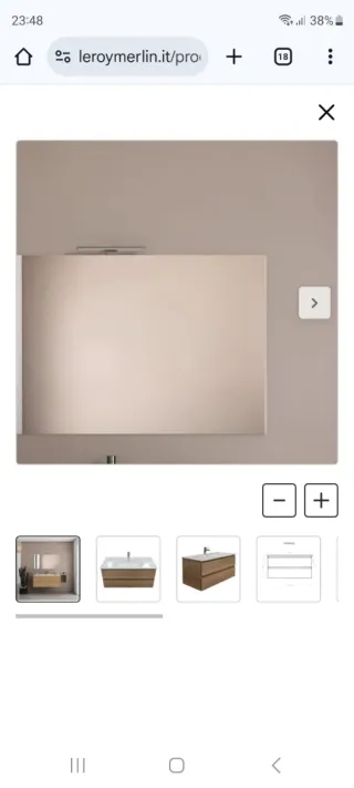 Specchio bagno con faretto cm 100x70