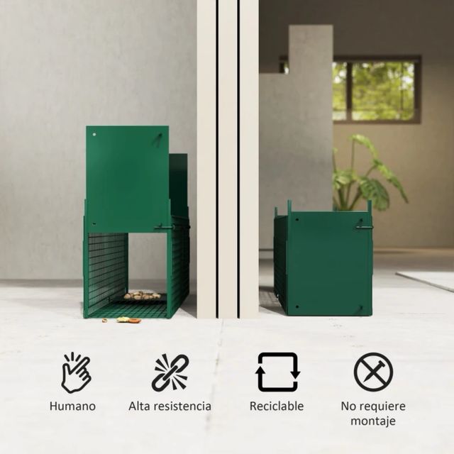 Jaula para animales de metal verde