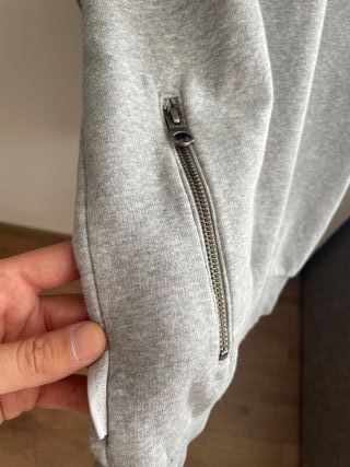 Sudadera Reebok gris con logo R talla M