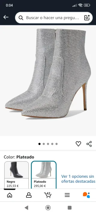 Botín Michael Kors Diamante Plateado