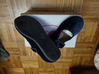 Merceditas niña terciopelo azul