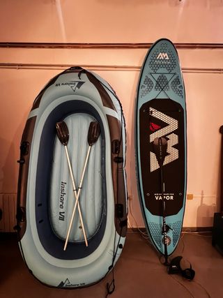 Barco inflable y tabla paddle surf