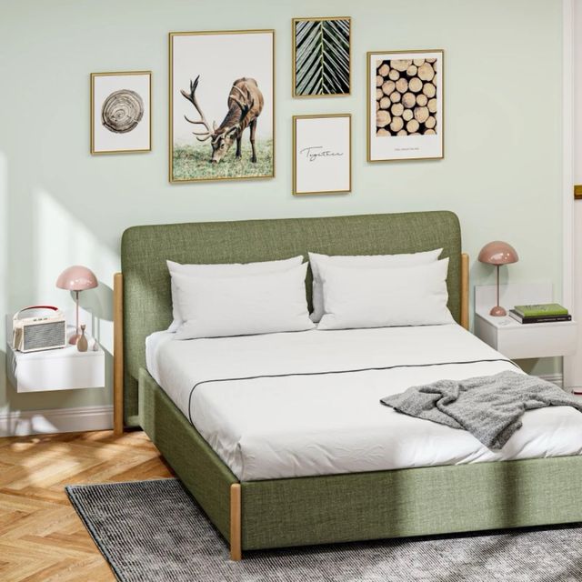 2 Mesitas Noche Colgantes Blancas