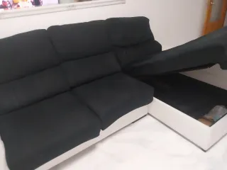 Sofá Chaiselongue Negro y Blanco