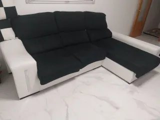 Sofá Chaiselongue Negro y Blanco