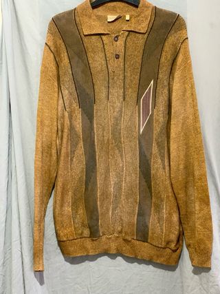 Maglione uomo in maglia beige e marrone