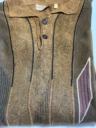 Maglione uomo in maglia beige e marrone