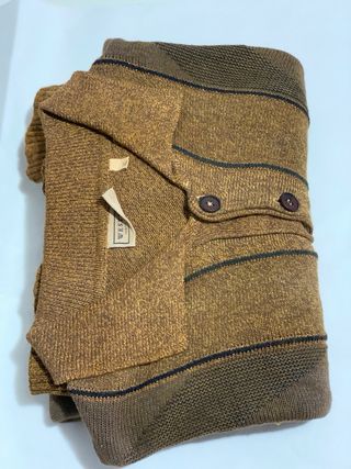 Maglione uomo in maglia beige e marrone