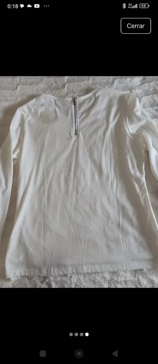 Camiseta blanca encaje manga larga