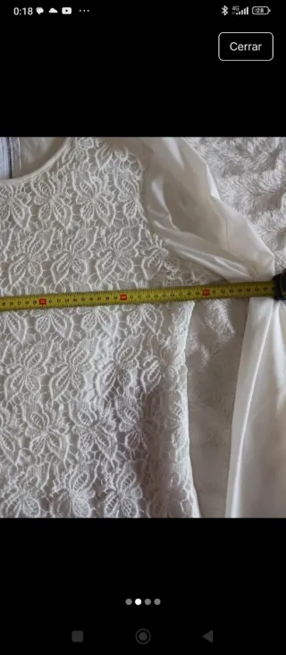 Camiseta blanca encaje manga larga
