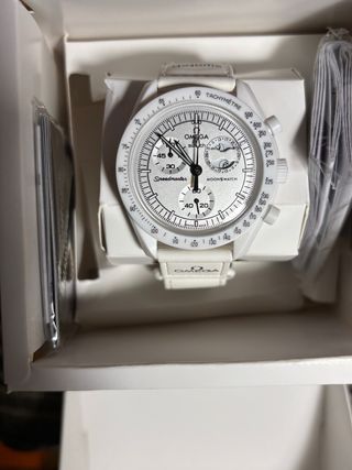 Omega Swatch Moonwatch Blanco