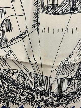 Sciarpa con Nave e Righe Blu