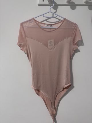 Bodi Terranova Malla Transparente Rosa Talla L