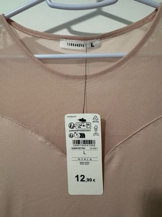 Bodi Terranova Malla Transparente Rosa Talla L