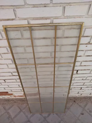 Vidriera antigua dorada 12 cristales vintage retro