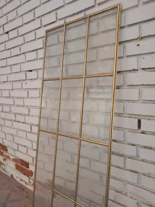 Vidriera antigua dorada 12 cristales vintage retro