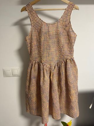 Vestido cuadros multicolor